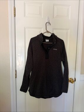 Columbia Women's Dark Gray Snap-Placket Fleece Pullover